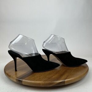 Womens Paul Andrew Certosa Black Suede Slip On Pointed Heeled Mules Size EU 38